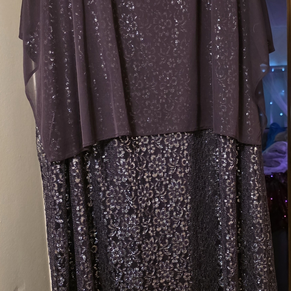 Catherines Deep Purple Metallic Dress Size 36W